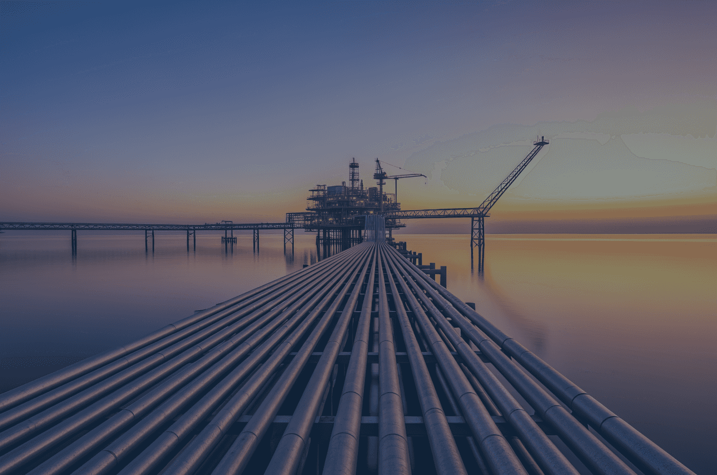 a photo with a pipeline rig off in the distance